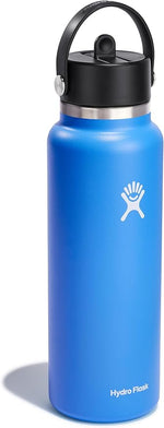 Load image into Gallery viewer, Hydro Flask Water Bottle - Insulated Stainless Steel - Wide Straw Lid, Non Spill, Leakproof in 40 Oz Cascade Blue