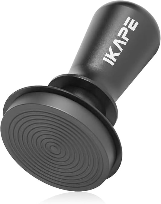 IKAPE 51mm Espresso Tamper, Spring-loaded Calibrated Tamper with Titanium Ripple Plating Base, Compatible with Over 51MM Espresso Bottomless Portafilter