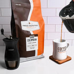 Load image into Gallery viewer, Fresh Roasted Coffee,100% Dark Colombian, 5 lb (80 oz), Med-Dark Roast, Whole Bean, Kosher