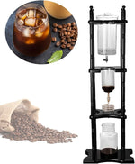 Load image into Gallery viewer, LYNICESHOP Cold Brew Coffee Maker, 2L/67.63oz Glass Dutch Coffee Dripper Ice Drip Coffee Tower Cold Brew Tower Coffee Maker Portable Household Ice Drip Coffee Pot With Pine Wood &amp; Handmade Glass