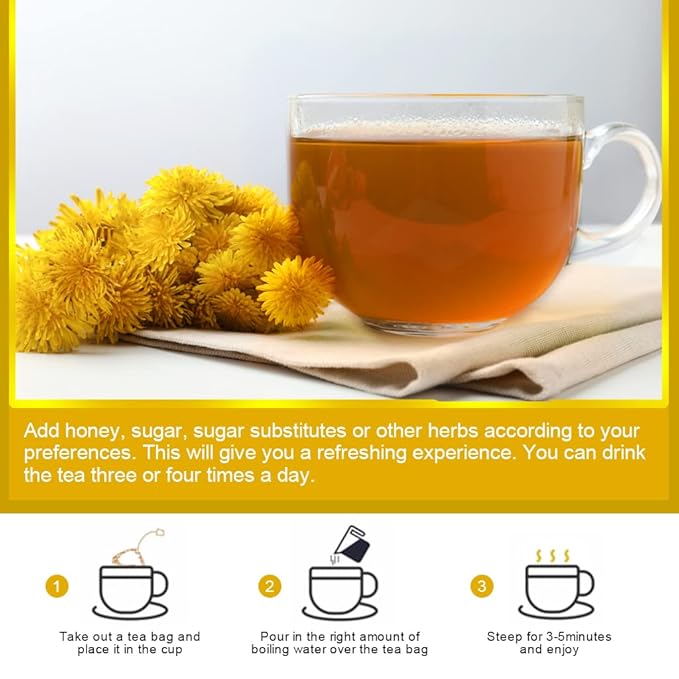 Organic Dandelion Leaf & Root Tea, Supports Kidney Function and Healthy Digestion, Caffeine Free, 40 Tea Bags