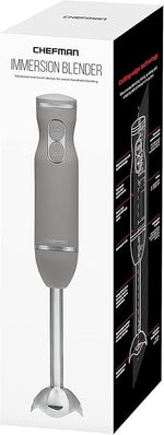 Load image into Gallery viewer, Chefman Immersion Stick Hand Blender with Stainless Steel Blades, Powerful Electric Ice Crushing 2-Speed Control Handheld Food Mixer, Purees, Smoothies, Shakes, Sauces &amp; Soups, Grey