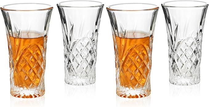 BCnmviku 4Pack Shot Glasses 65ML/2.2OZ Tequila Glasses Heavy Base Cordial Glasses