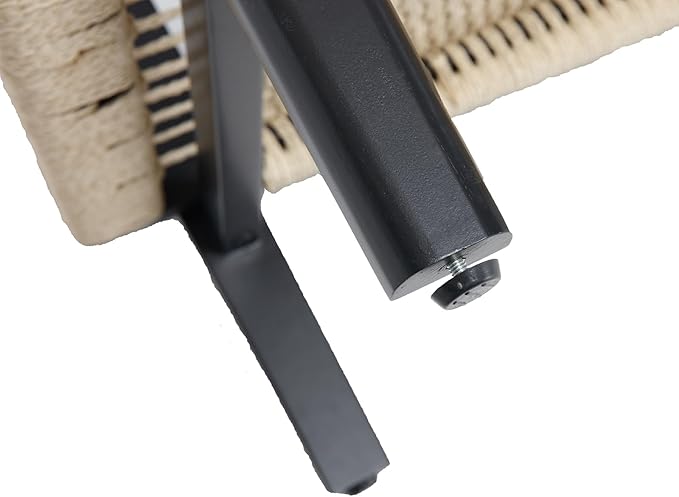 chairus Farmhouse Coffee Table Rectangular Living Room Table with Rattan Storage Solid Wood Center Table for Apartment, Home, Office, Black