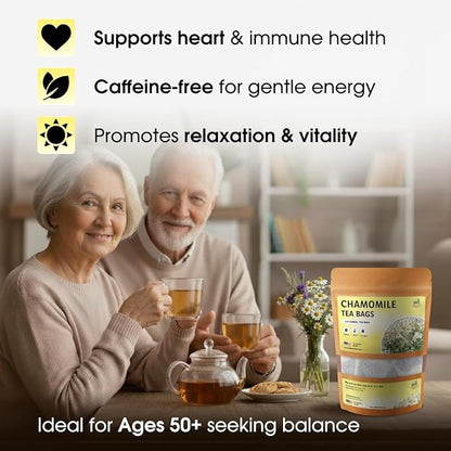 TeaDeam Tea Chamomile Tea Bags | Caffeine-Free & Sleep Time Tea | Chamomile Flowers Aroma - For Relieving Stress | Brew Hot Or Iced | 200 Tea Bags