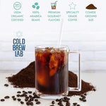 Load image into Gallery viewer, Cold Brew Organic Coarse Ground Flavored Coffee, Hazelnut Flavor, Dark Roast, Colombian Supremo, Coarse Grind for Cold Brew &amp; French Press,1 LB