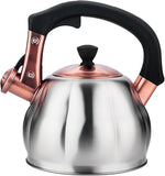 Load image into Gallery viewer, Stainless Steel Tea Kettle for Stove Top Teakettles Stovetop Whistling with Heat Proof Ergonomic Handle 2.5 Quart