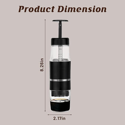 French Press Coffee Maker for Ground Coffee & Capsules Portable Cold Brew Coffee Espresso Machine, Small Hand Coffee Maker for Camping