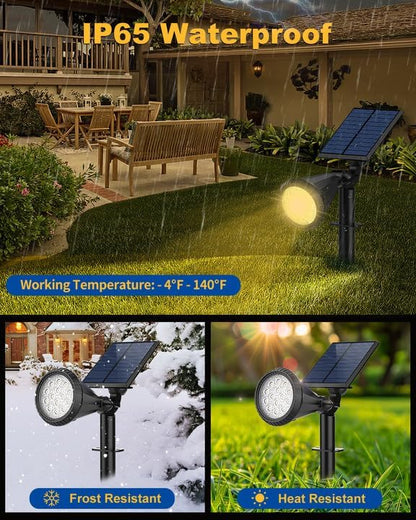 Solar Spot Lights Outdoor, 8 Pack Outdoor Solar Lights for Yard, 4 Lighting Mode Solar Landscape Spotlights with Auto On/Off, 2-in-1 Waterproof Wall Lights for Garden, Walkway (Warm White)