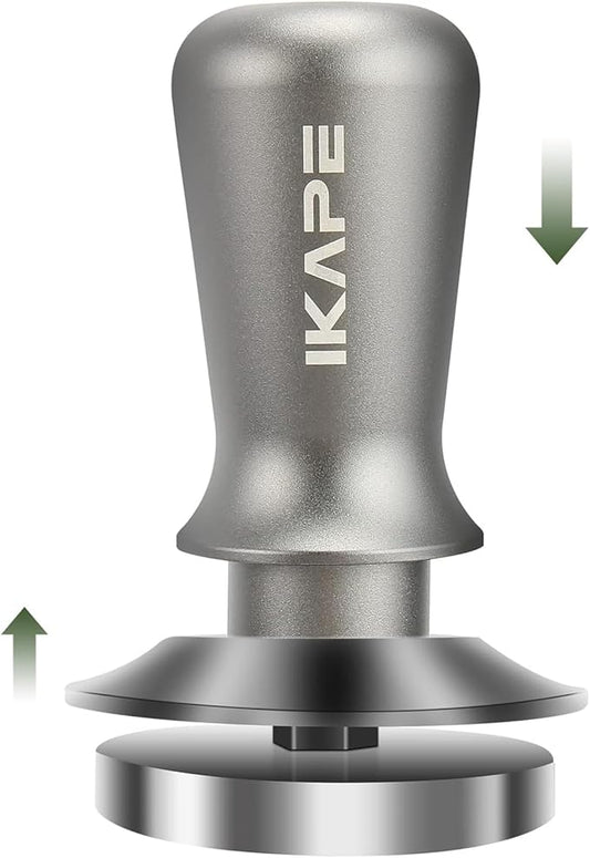 IKAPE 51mm Espresso Tamper, Premium Barista Coffee Tamper with Calibrated Spring Loaded, 100% Flat Stainless Steel Base Tamper for Espresso Machine