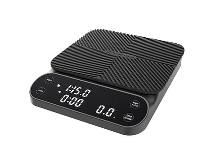 Maestri House S3 Coffee Scale with Timer, 3kg/0.1g Rechargeable Digital Scale, 3 Brew Modes, Adjustable Ratios & Flow Rate Display, Barista-Grade for Pour-Over, Espresso, French Press – Grey