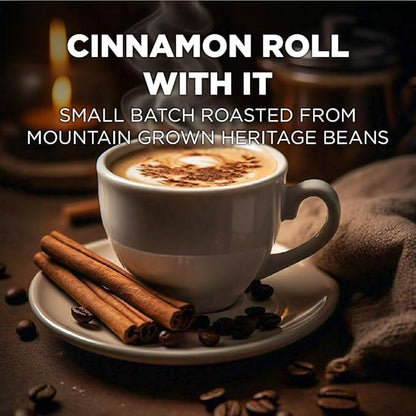 Maud's Cinnamon Roll Flavored Coffee Pods, 50 ct, Medium Roast Flavored Coffee in Recyclable Single Serve Pods – 100% Arabica Beans, Compatible with Keurig K Cups Maker
