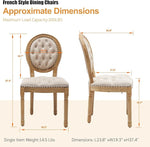 Load image into Gallery viewer, French Country Dining Chairs Set of 8, Vintage Wooden Dining Chairs with Fabric Upholstered Tufted Seat,Solid Wood Legs&amp;Frame, Farmhouse Kitchen&amp;Living Room Chairs(Beige,8 Pcs)