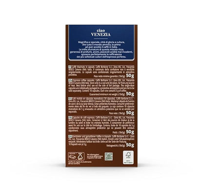 Caffe Borbone Aluminum Coffee Pods Compatible with Nespresso Original Machines, Ciao Venezia, Medium Roast, Full-Bodied and Sweet, Genuine Italian Coffee - 50 Count