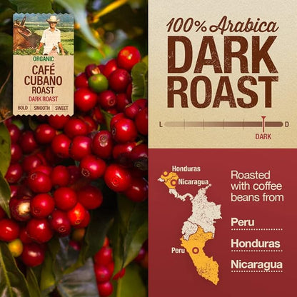 Mayorga Organic Coffee 12oz Cafe Cubano Roast - Dark Roast Whole Bean Coffee Specialty Grade, 100% Arabica, Slow Roasted, Bold and Smooth Flavor with Low Acidity - USDA Organic, Non-GMO, Kosher,