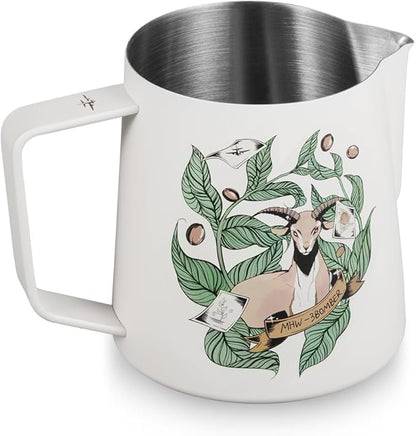 MHW-3BOMBER Espresso Steaming Pitcher Milk Frothing Pitcher Stainless Steel Milk Coffee Cappuccino Latte Art Barista Cup (Origin White, 20 Ounces)