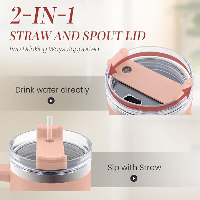 SANDJEST Mom Gifts Best Mom Ever Tumbler Stainless Steel 40oz with Handle Insulated Travel Cup - Mom Travel Coffee Mug, Mother's Day Christmas Birthday Gifts from Son Daughter