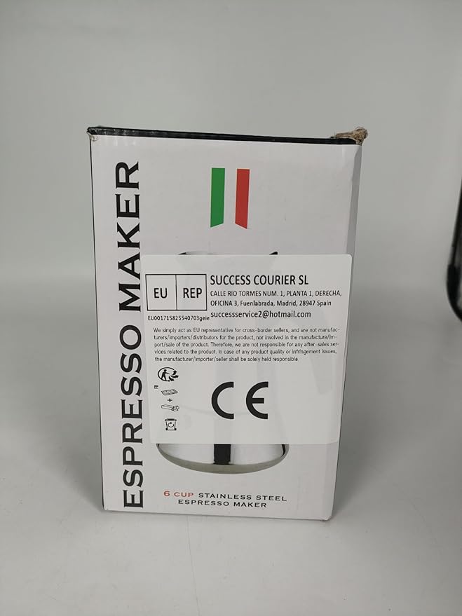 6 Cup Stovetop Espresso Maker Stainless Steel Moka Pot Stove Top Percolator Italian Coffee Makers Capable Mocha Greca Machine Cafe Classic Induction Cookers for Home and Camping 300ml 10oz