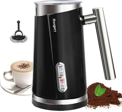 Huogary Milk Frother, 4 in 1 Electric Milk Steamer, Automatic Hot & Cold Foam Maker, Milk Warmer for Coffee, Latte, Cappuccino, Macchiato, 120V