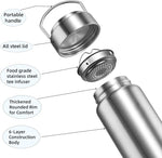 Load image into Gallery viewer, Vacuum Insulated Stainless Steel Water Bottle with Tea Infuser - Wide Mouth,BPA-Free, Leak- Proof,Keeps Cold 24H/ Hot 12H- Ideal for Travel,Office, Gym (17, ounces)