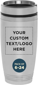 Load image into Gallery viewer, DISCOUNT PROMOS Custom Stainless Steel Tumblers 16 oz Set of 6/12/24 Personalized Bulk Pack Perfect for Coffee Soda Other Hot Cold Beverages - Silver