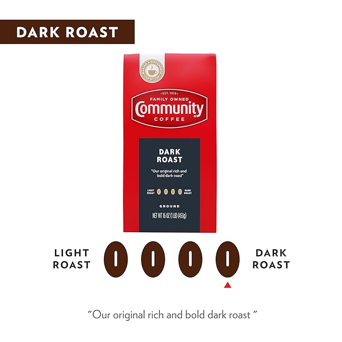 Community Coffee Dark Roast Ground Coffee, 16 oz Bag