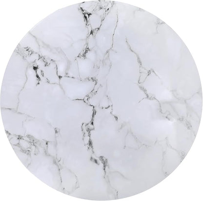 Modern Coffee Table,Faux Marble Tables,Small Round Coffee Tables with Shelf, Marble Coffee Table,Circle Center Table Low Coffee & Tea Table for Living Room Modern