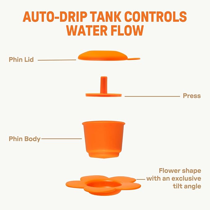 [Holiday Gift] Vietnamese Phin Filter, Plastic Reusable Pour Over Coffee Dripper, Single Cup Coffee Filter with Flower Design for Manual Brewing, Gift for Christmas Thankgiving (Orange)