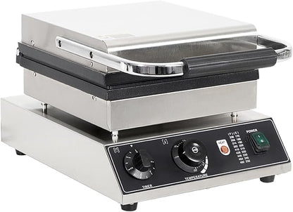 Electric Waffle Maker Machine 2200W, 1 Slice Nonstick Commercial Stainless Steel Square Waffle Maker, Temperature and Time Control, for Restaurant Bakeries Snack Bar Home, 50~300℃