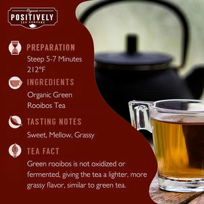 Organic Positively Tea Company, South African Green Rooibos Tea, Loose Leaf, 4 Ounce