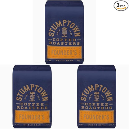 Stumptown Coffee Roasters, Medium Roast Whole Bean Coffee - Founder's Blend, Flavor Notes of Vanilla and Cocoa Powder, 24 Ounces (2 Bags of 12 Ounces)