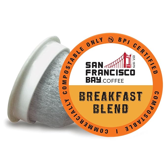 San Francisco Bay Compostable Coffee Pods - Breakfast Blend (36 Ct) K Cup Compatible including Keurig 2.0, Medium Roast