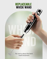 Load image into Gallery viewer, Maestri House Rechargeable Milk Frother with Stand, LunaFro Handheld Electric Foam Maker Waterproof Detachable Stainless Steel Whisk Drink Mixer Foamer for Lattes, Cappuccino