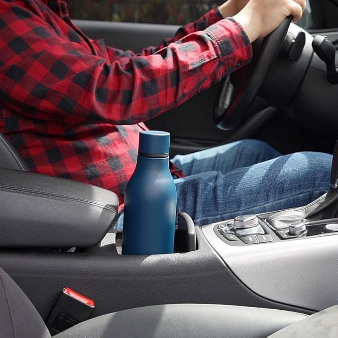 BJPKPK Insulated Water Bottles, 18 oz Stainless Steel Metal Water Bottle with Strap, BPA Free Leak Proof Jugs, Mugs, Flasks, Reusable Thermal Flasks for Sports & Travel, Brick Red