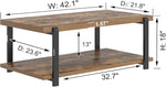Load image into Gallery viewer, FOLUBAN Modern Coffee Table, Rustic Wood Center Table with Storage for Living Room, Industrial Rectangle 2 Tier Low Cocktail Tea Table, Rustic Brown