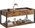 Load image into Gallery viewer, Coffee Table, 40" Center Table with Storage Shelf, Rectangle Coffee Table, for Living Room, Toolless, Easy Assembly, Simple Style, Rustic Brown (Colonial)