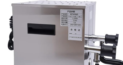 2500W 12L Commercial Milk Frother, Electric Steam Milk Frothing Machine, Steam Boiling Water Machine, Espresso Coffee Milk Foam Maker for Tea Shops, Cold Drink Shops, Bars