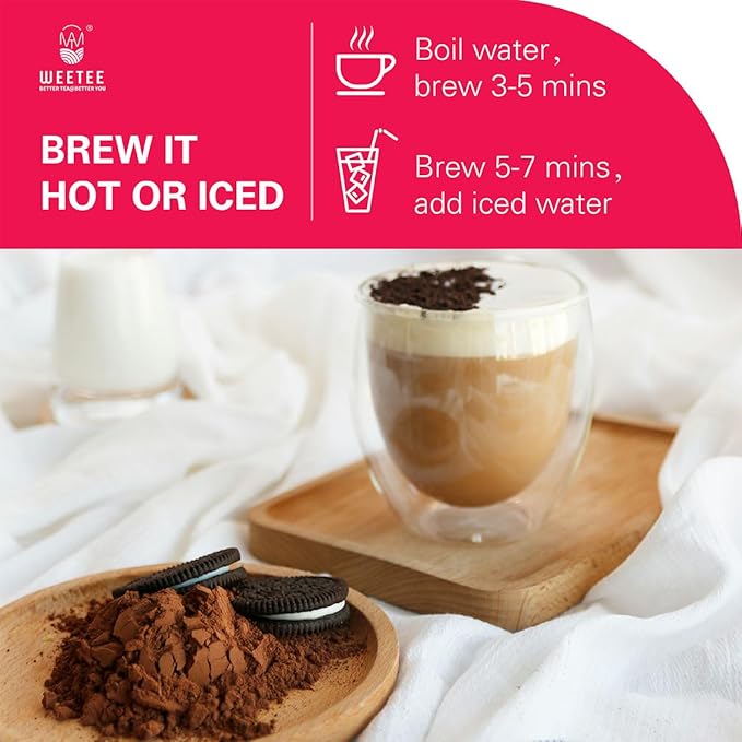 WT WEETEE Decaf Black Tea with Vanilla Flavor, 50 Count Decaffeinated Vanilla Black Teabags, CO2-Decaffeinated Black Tea | Drink All Day | Resealable Kraft Bag