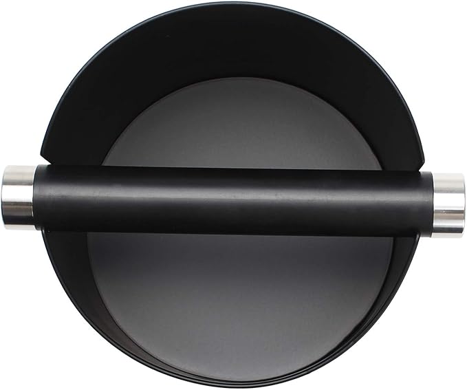 Espresso Knock Box, Stainless Steel Coffee Grounds Knock Box, With Removable Knock Bar and Non-Slip Rubber Base (Black)