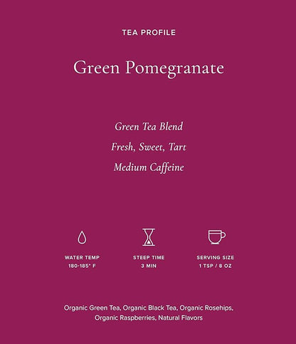 Art of Tea | Organic Green Pomegranate Green Tea 2.5oz | Artisan Loose Leaf Tea Tin