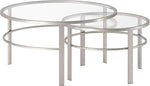 Load image into Gallery viewer, Henn&amp;Hart Round Nested Coffee Table in Satin Nickel, Modern coffee tables for living room, studio apartment essentials, 36" Wide
