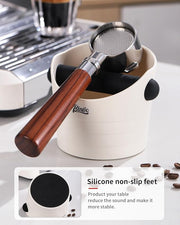 Bincoo Small Coffee Knock Box 4.5 Inch - Espresso Accessories for Coffee Grounds Container - Multifunctional, Suitable for Home & Bar.(White)