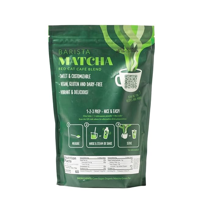 Two Leaves and a Bud Barista Matcha Sweetened Latte Blend (60 Servings), Japanese Matcha Latte Powder, Matcha Green Tea Powder, 1 Resealable Bag, 2 lbs (907g)