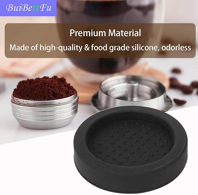 Coffee Knock Box Shock-Absorbent Durable Barista Style Knock Box With Removable Knock Bar and Non-Slip Base Gift 3 Inch Food Grade Silicone Coffee Tamper Mat (Round Coffee Tamper Mat)