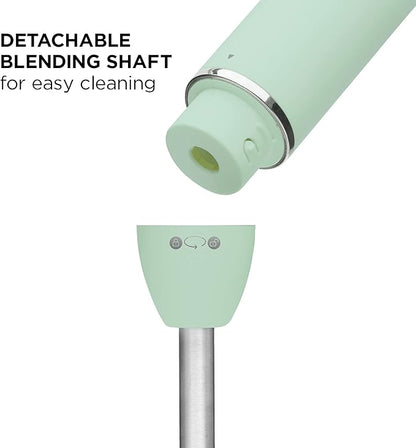 Chefman Immersion Stick Hand Blender with Stainless Steel Blades, Powerful Electric Ice Crushing 2-Speed Control Handheld Food Mixer, Purees, Smoothies, Shakes, Sauces & Soups, Sage