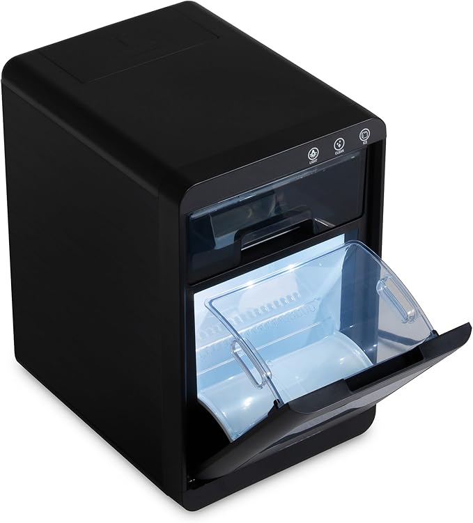 Newair Nugget Ice Maker Countertop, 44 lbs in 24 Hours Ice Machine Nugget, Self Cleaning Ice Maker in Black Stainless Steel, Perfect for Home Bar, Kitchen Countertop, RV, Home Office
