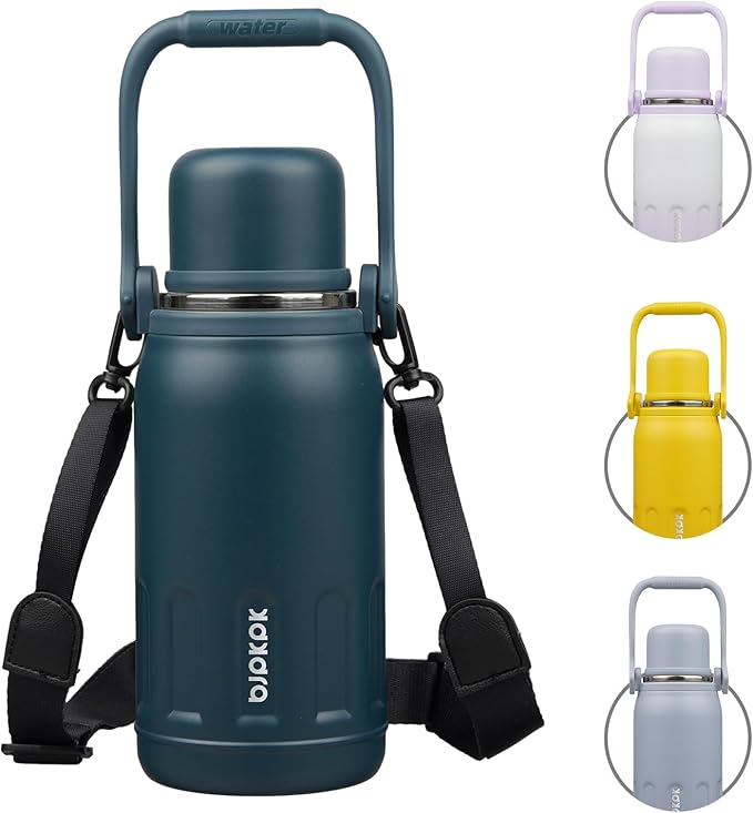 BJPKPK 27oz Insulated Thermal Water Bottle with Lid and Carry Handle Double Wall Stainless Steel Water Bottles,Navy Blue