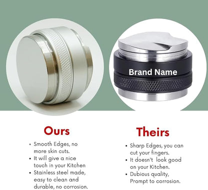 53mm Espresso Tamper and Distributor - Dual-Head Coffee Leveler for 54mm Breville Portafilters | Adjustable Stainless Steel Espresso Machine Accessory