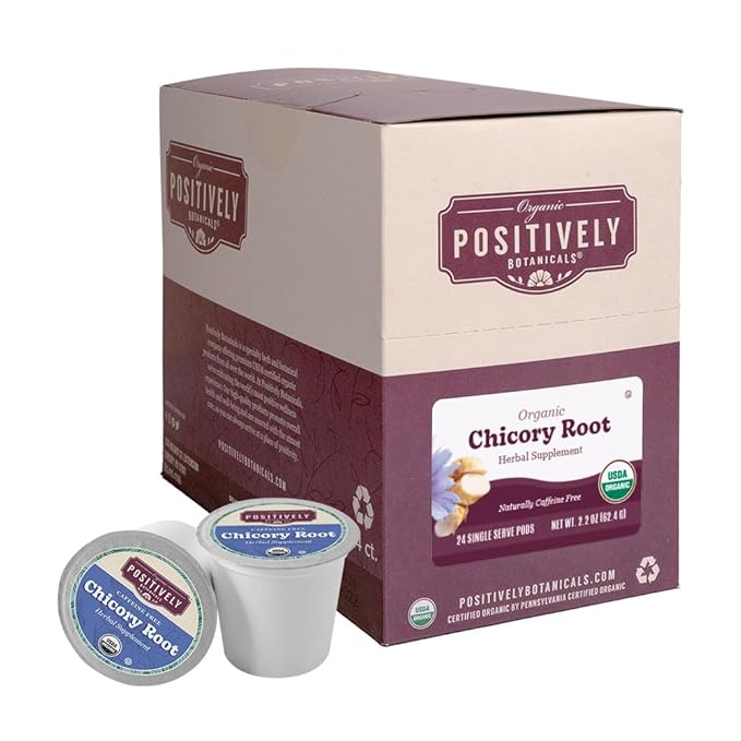 Organic Positively Botanicals Company, Chicory Root, K-Cup Compatible, 24 Pods