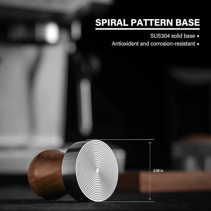 CrossCreek 54mm Espresso Tamper | Fits 54mm Breville Barista Espresso Portafilter | Thickening Base Walnut Handle Tamper Tools for Espresso Machine | Espresso Machine Accessories